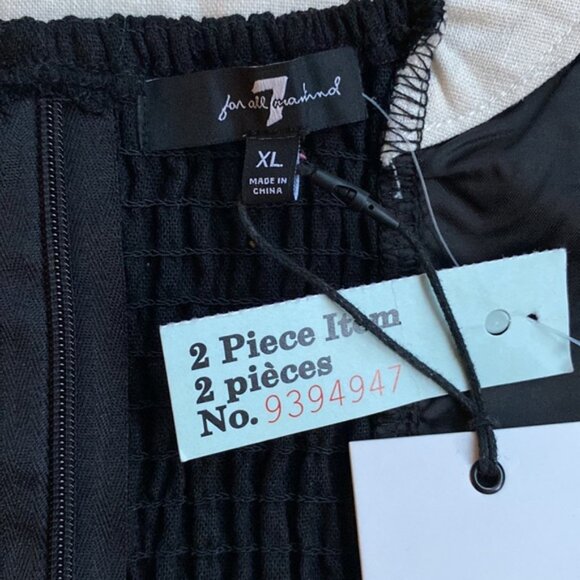 7  For All Mankind  black white coord set top and skirt size XL - Picture 9 of 12